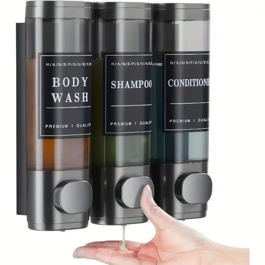 Soap Making Diy Kit - Wandmontage Drievoudige Shampoo Conditioner Zeepdispenser Set